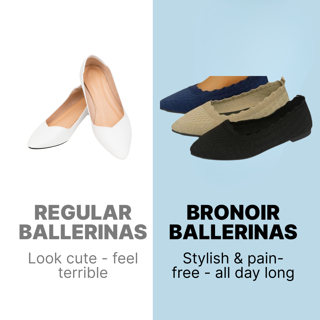 Bronoir Amara Rose - Elegant & Supportive Ballerinas for Daily Comfort