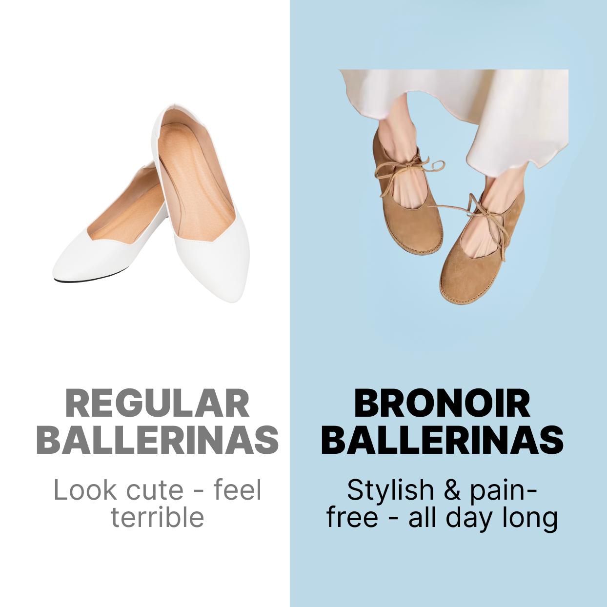 Bronoir Celine Chic - Elegant & Supportive Ballerinas for Daily Comfort