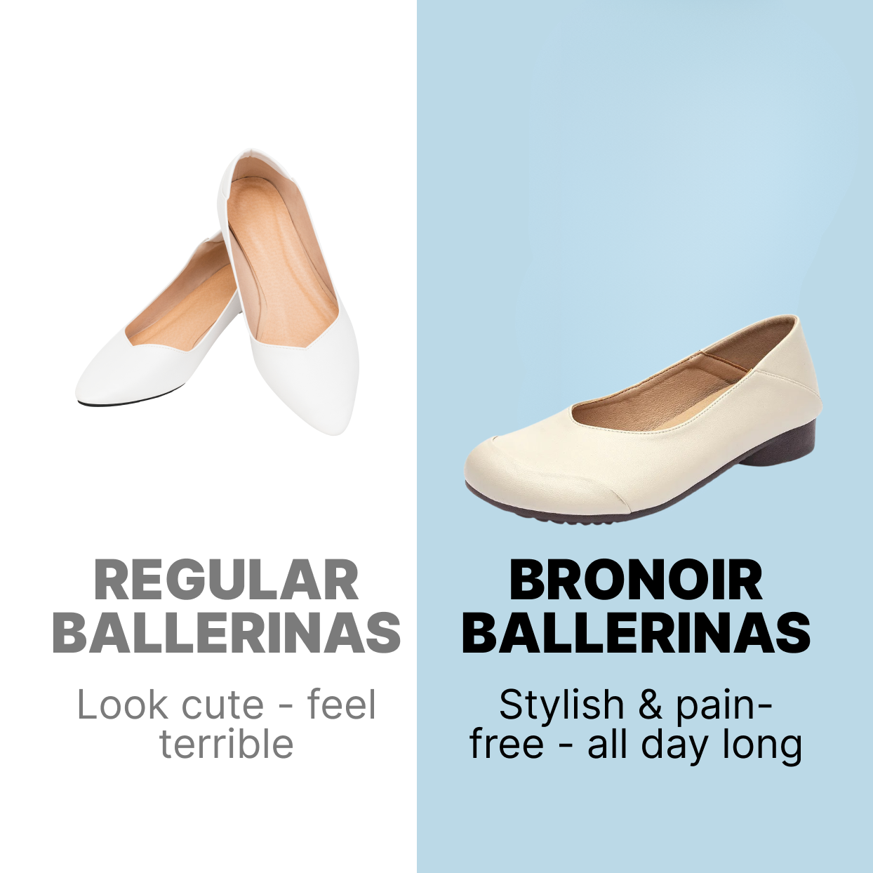 Bronoir Zina Dream - Elegant & Supportive Ballerinas for Daily Comfort