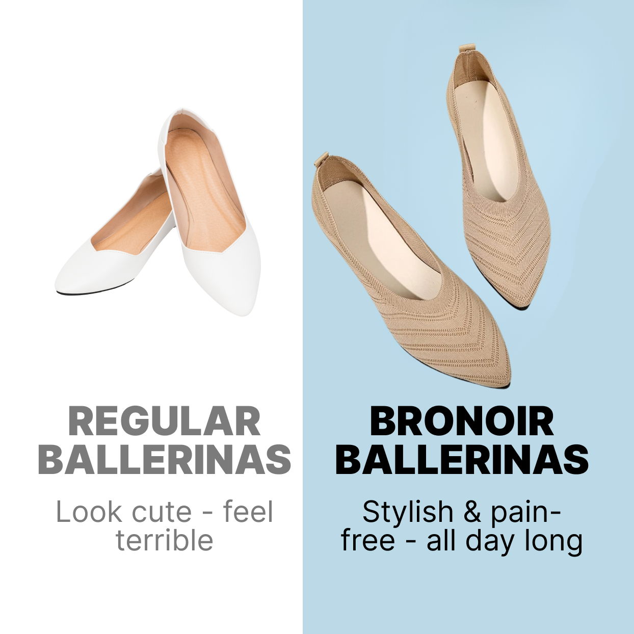 Bronoir Zoe Bloom - Elegant & Supportive Ballerinas for Daily Comfort