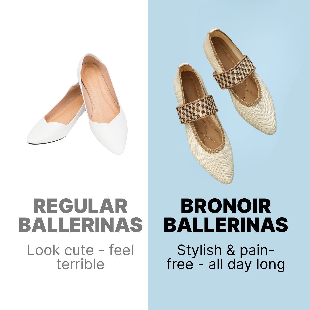 Bronoir Lily Pearl - Elegant & Supportive Ballerinas for Daily Comfort
