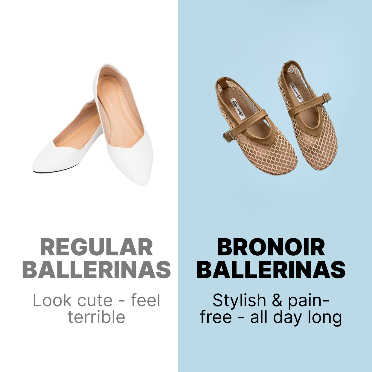 Bronoir Fara Flex - Elegant & Supportive Ballerinas for Daily Comfort