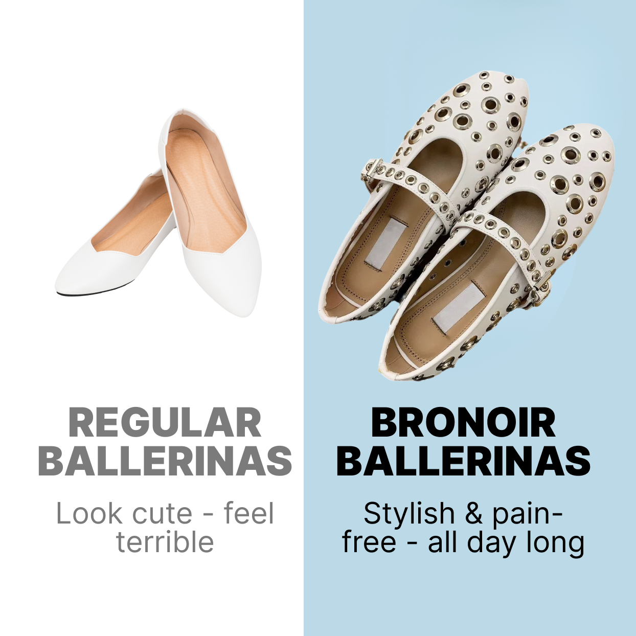 Bronoir Elara Bloom - Elegant & Supportive Ballerinas for Daily Comfort