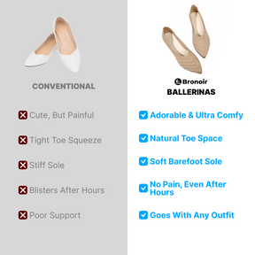 Bronoir Zoe Bloom - Elegant & Supportive Ballerinas for Daily Comfort