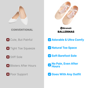 Bronoir Luna Charm - Elegant & Supportive Ballerinas for Daily Comfort