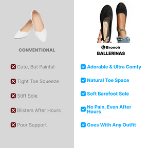 Bronoir Ella Shine - Elegant & Supportive Ballerinas for Daily Comfort