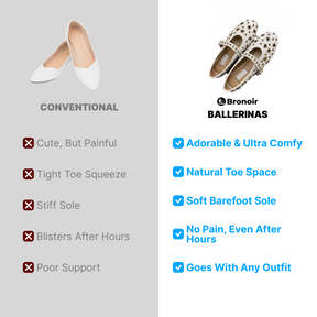 Bronoir Elara Bloom - Elegant & Supportive Ballerinas for Daily Comfort