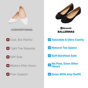 Bronoir Layla Shine - Elegant & Supportive Ballerinas for Daily Comfort