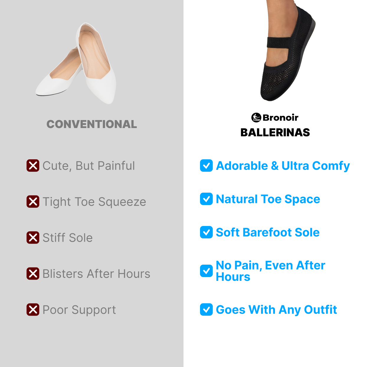 Bronoir™ Lift - Elegant & Supportive Ballerinas for Daily Comfort