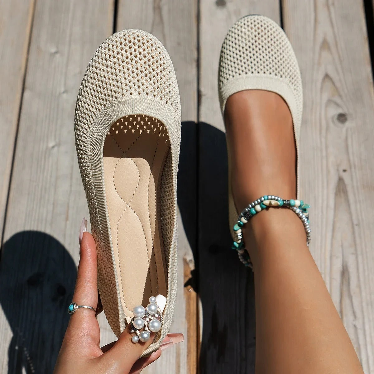 Bronoir Ella Shine - Elegant & Supportive Ballerinas for Daily Comfort